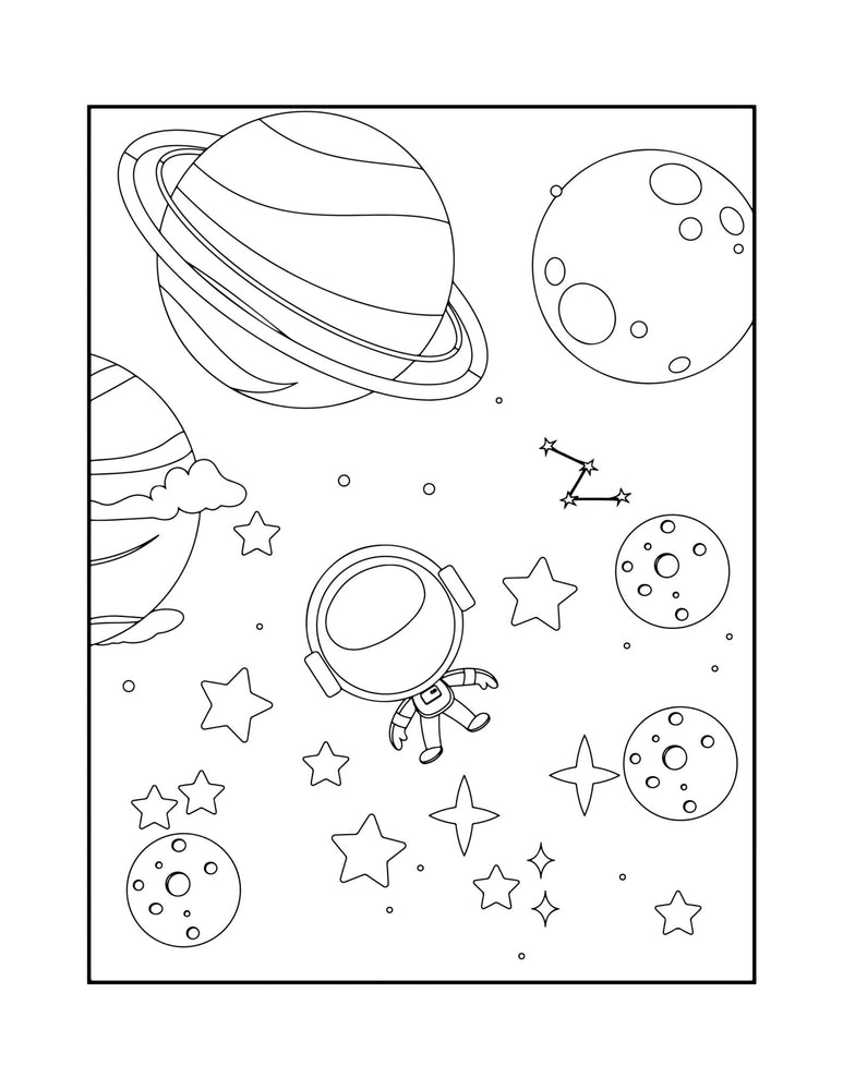 Colouring Book [ Activity and colouring ] Explore Space - Wee Little Books