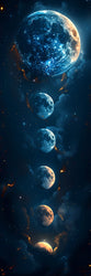 Double Sided [ Laminated Card Stock ] Moon Phases - Wee Little Books