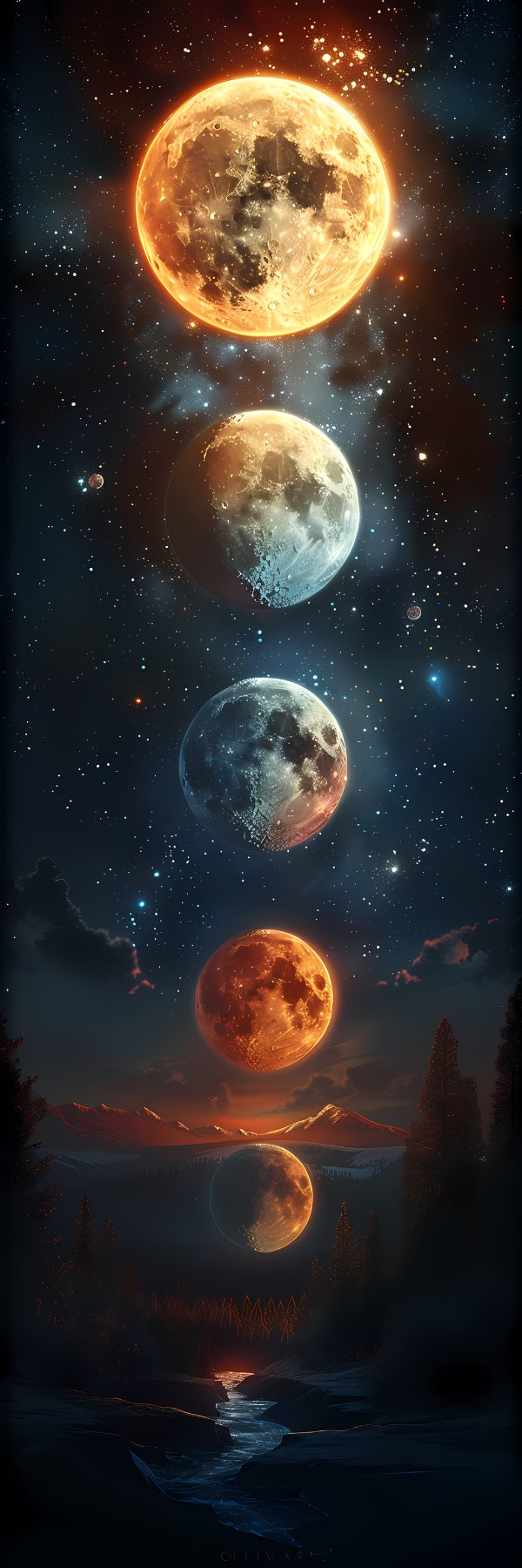 Double Sided [ Laminated Card Stock ] Moon Phases - Wee Little Books