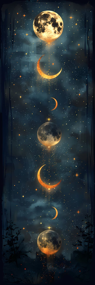 Double Sided [ Laminated Card Stock ] Moon Phases - Wee Little Books