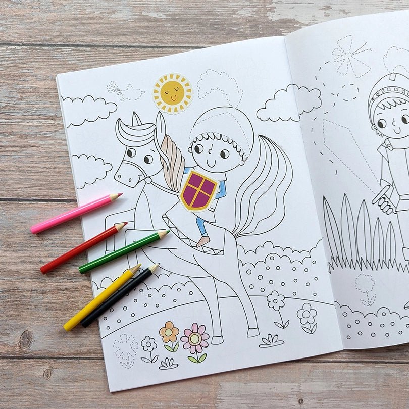 Dress me up [ Colouring and Activity ] Knights and Dragons - Wee Little Books