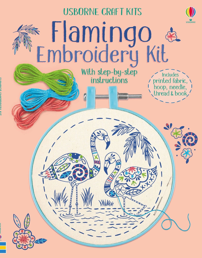 Embroidery [ Kit with Instructions ] Flamingo - Wee Little Books
