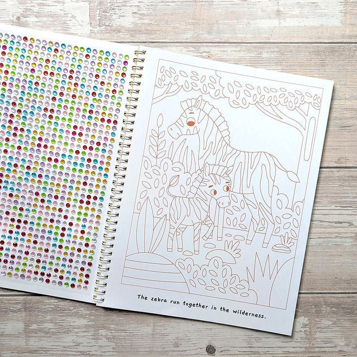 Gem Art [ Activity and Sticker Book ] Jungle Animals - Wee Little Books
