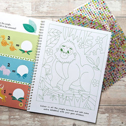 Gem Art [ Activity and Sticker Book ] Jungle Animals - Wee Little Books