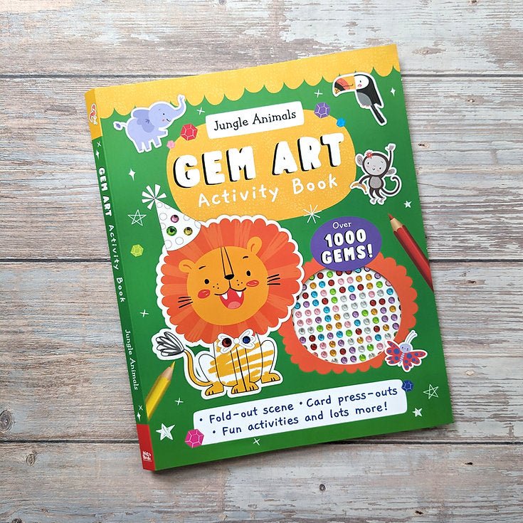 Gem Art [ Activity and Sticker Book ] Jungle Animals - Wee Little Books