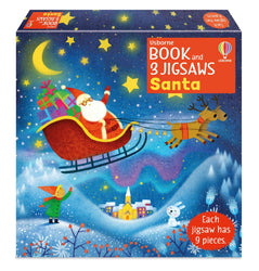 Jigsaw [ Book and Jigsaw ] Santa and the Elves - Wee Little Books