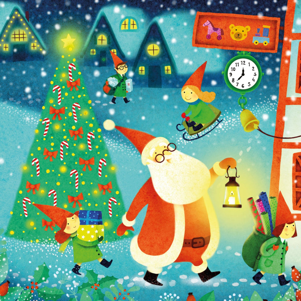 Jigsaw [ Book and Jigsaw ] Santa and the Elves - Wee Little Books