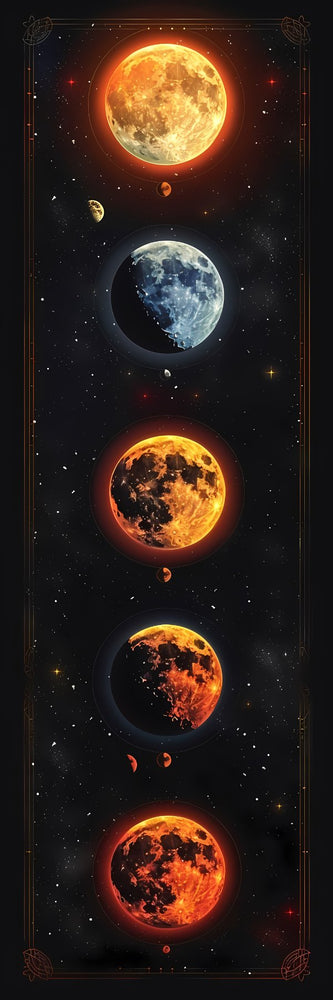 One Sided [ Laminated Card Stock ] Moon Phases - Wee Little Books