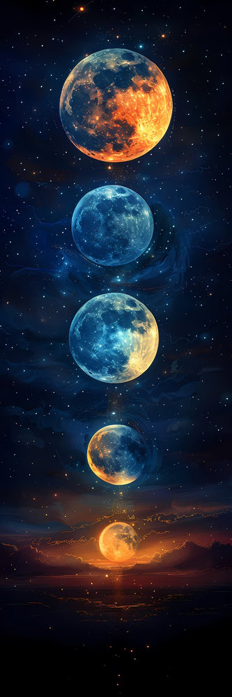 One Sided [ Laminated Card Stock ] Moon Phases - Wee Little Books