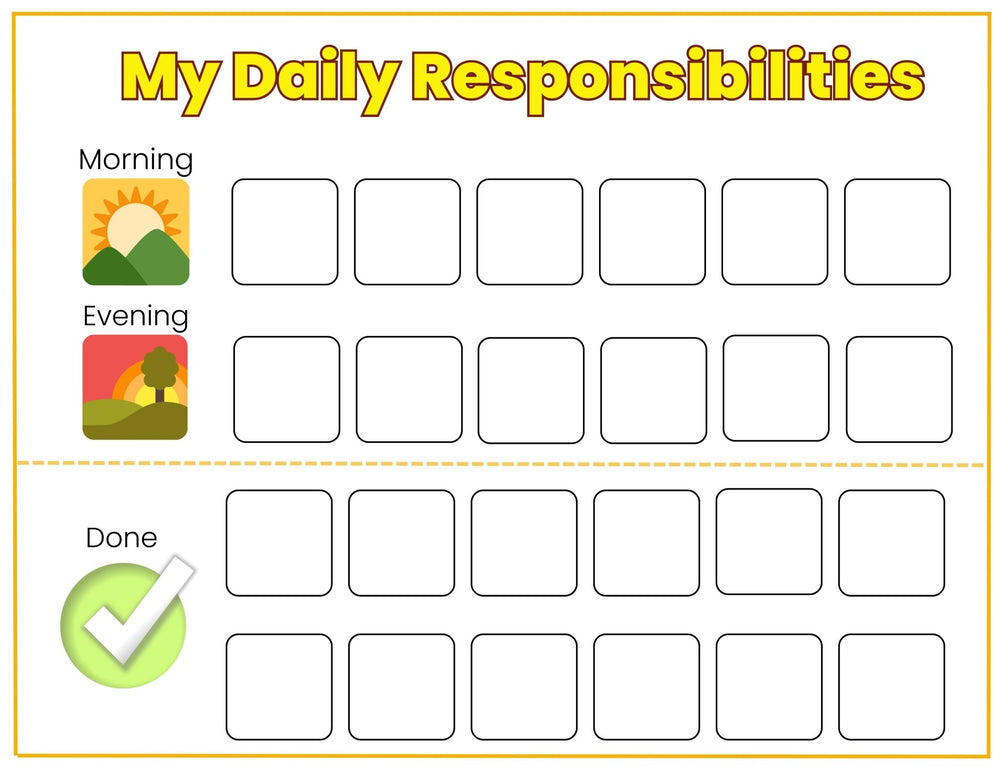 PRINTABLE 2 Page [Activity Sheets] Daily Responsibility Chart - Wee Little Books