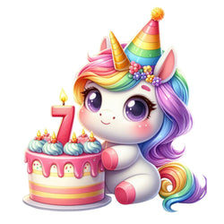 Single Stickers [ High quality 2.5 inches ] Birthday Unicorn - Wee Little Books