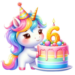 Single Stickers [ High quality 2.5 inches ] Birthday Unicorn - Wee Little Books