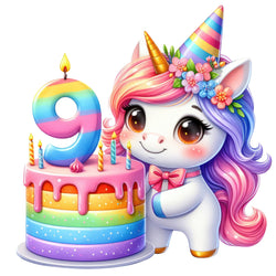 Single Stickers [ High quality 2.5 inches ] Birthday Unicorn - Wee Little Books