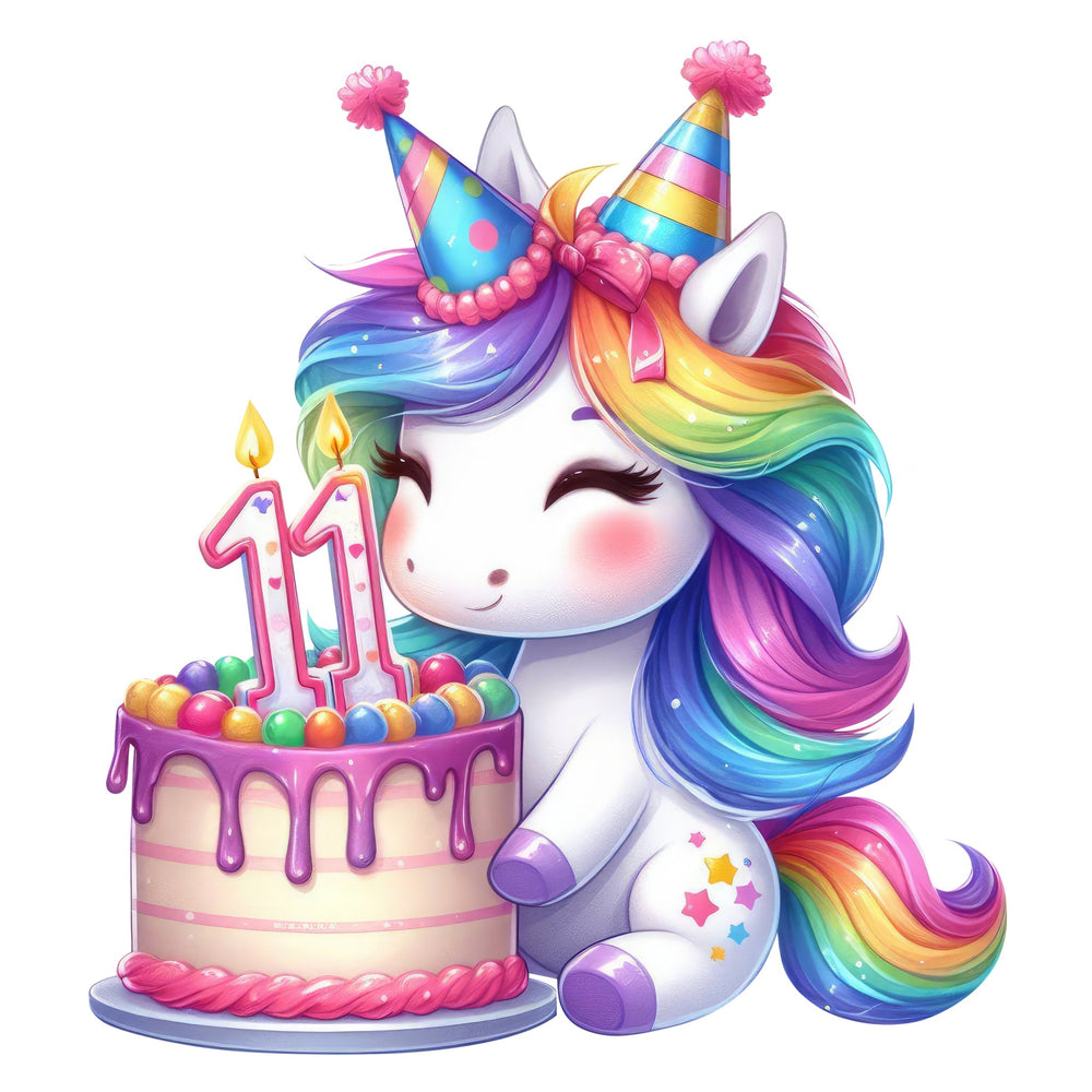 Single Stickers [ High quality 2.5 inches ] Birthday Unicorn - Wee Little Books