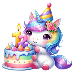 Single Stickers [ High quality 2.5 inches ] Birthday Unicorn - Wee Little Books
