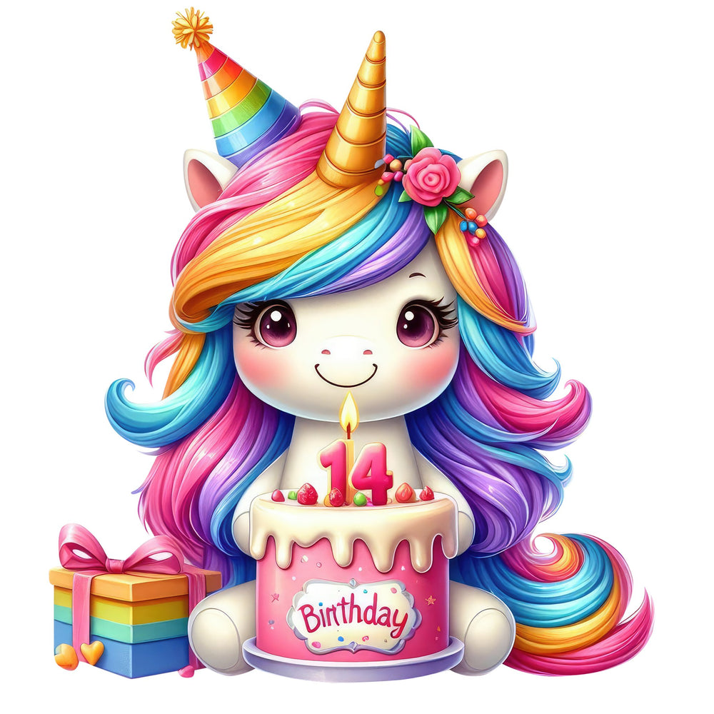 Single Stickers [ High quality 2.5 inches ] Birthday Unicorn - Wee Little Books