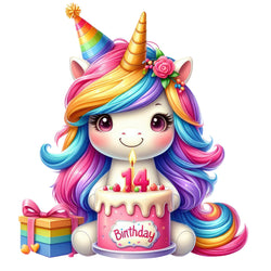 Single Stickers [ High quality 2.5 inches ] Birthday Unicorn - Wee Little Books