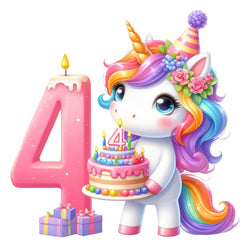 Single Stickers [ High quality 2.5 inches ] Birthday Unicorn - Wee Little Books