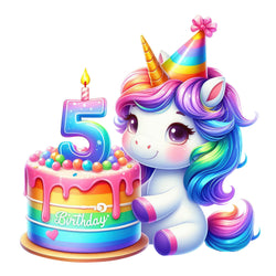 Single Stickers [ High quality 2.5 inches ] Birthday Unicorn - Wee Little Books