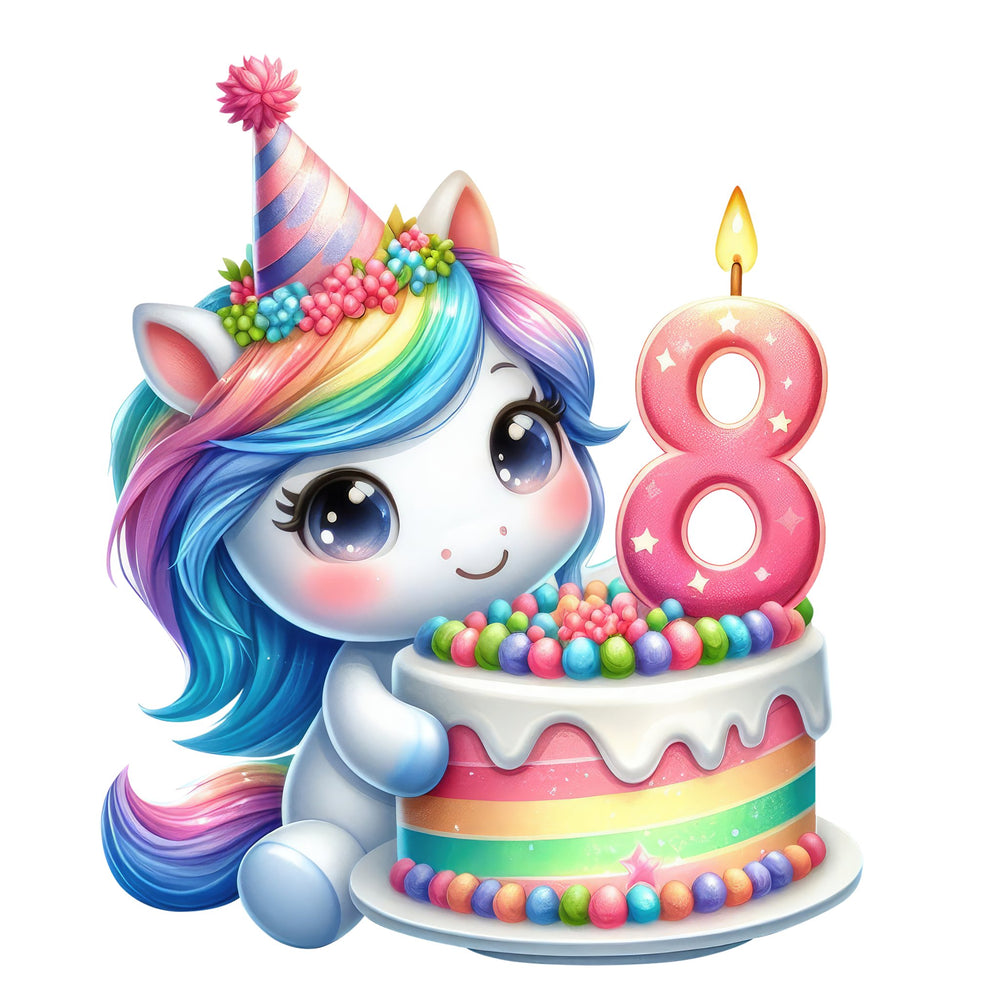 Single Stickers [ High quality 2.5 inches ] Birthday Unicorn - Wee Little Books