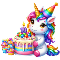 Single Stickers [ High quality 2.5 inches ] Birthday Unicorn - Wee Little Books
