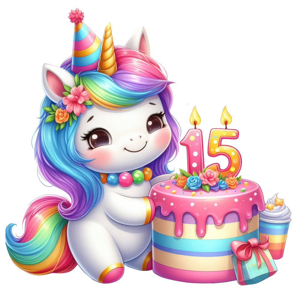 Single Stickers [ High quality 2.5 inches ] Birthday Unicorn - Wee Little Books
