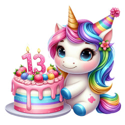 Single Stickers [ High quality 2.5 inches ] Birthday Unicorn - Wee Little Books
