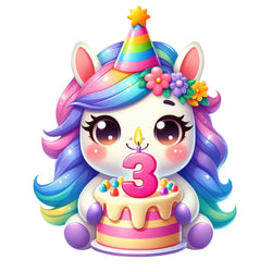 Single Stickers [ High quality 2.5 inches ] Birthday Unicorn - Wee Little Books