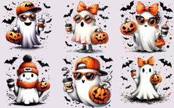 Sticker A5 Sheet [ High quality 6 or 9pcs ] Boo - tifully Cute Ghost Stickers - Wee Little Books