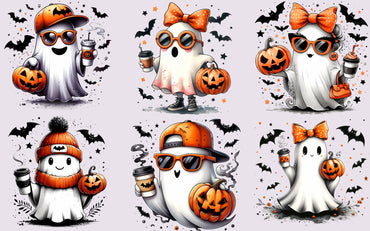 Sticker A5 Sheet [ High quality 6 or 9pcs ] Boo - tifully Cute Ghost Stickers - Wee Little Books