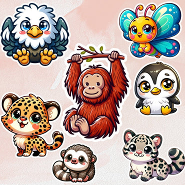 Sticker A5 Sheet [ High quality 6pcs ] Fury Friends Vol.2 - Wee Little Books